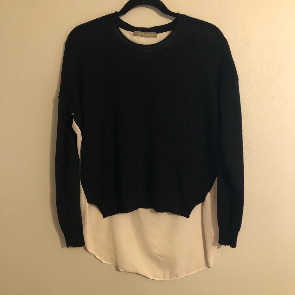 Black and white sweater.